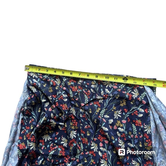 Zara Skort Skirt Short Front Knot Skirt Floral Knee Open Front Women's M Floral - Picture 9 of 11